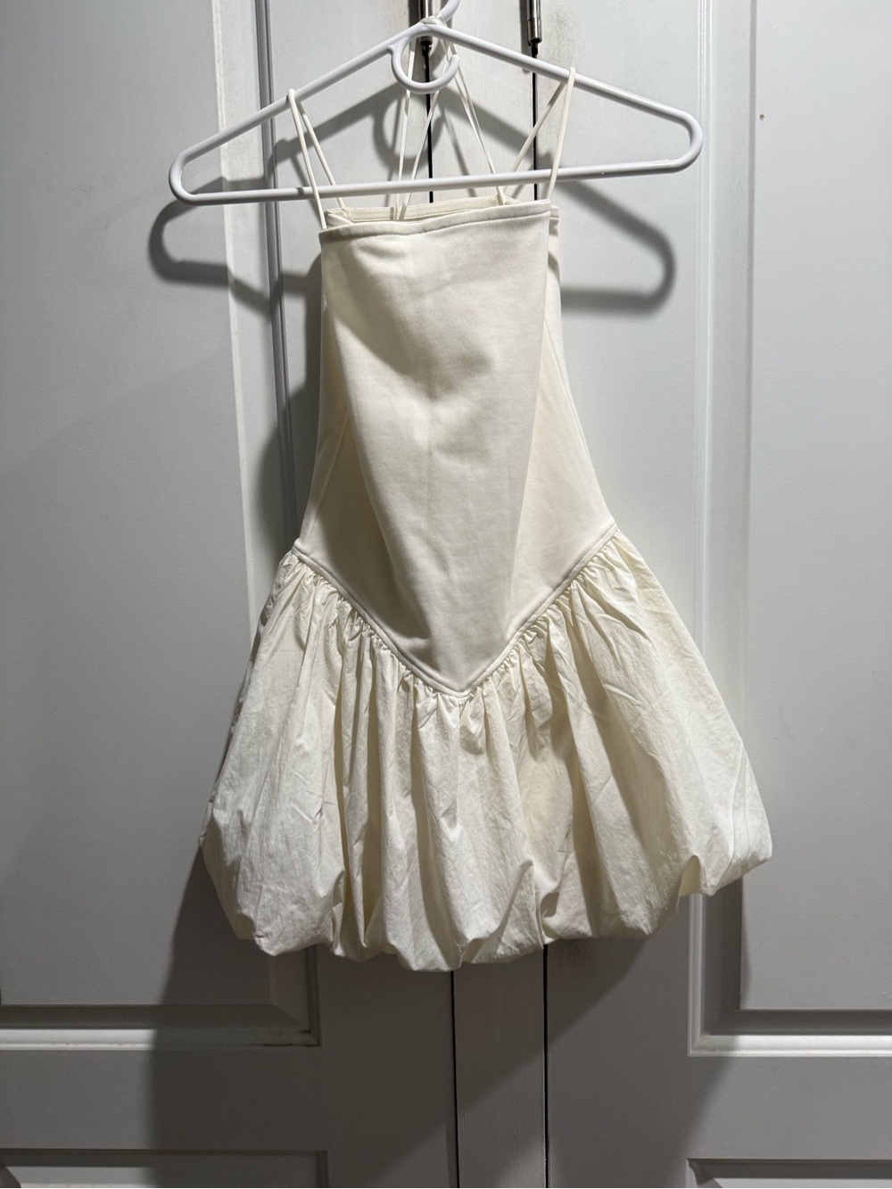 Edikted Cream Bubble Skirt - Circle/Skater Style